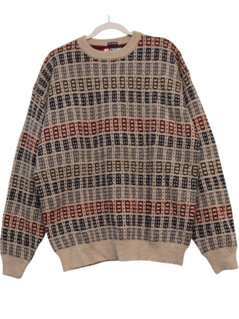 NWT Chaps Ralph Lauren Men's Sweater Size XL Knit Wool 90s Grandpa Preppy Retro